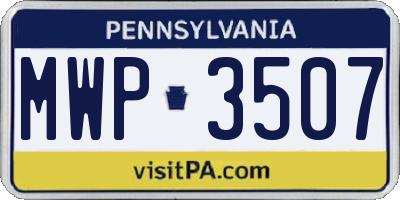 PA license plate MWP3507