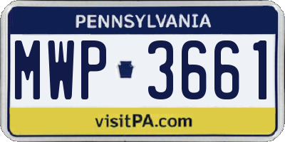 PA license plate MWP3661