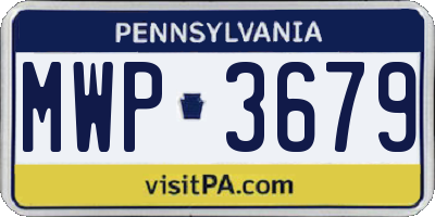 PA license plate MWP3679