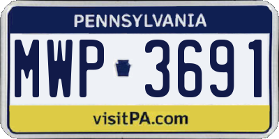 PA license plate MWP3691