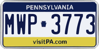PA license plate MWP3773