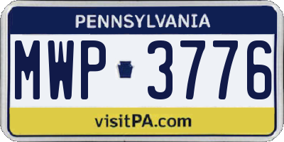PA license plate MWP3776