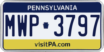PA license plate MWP3797