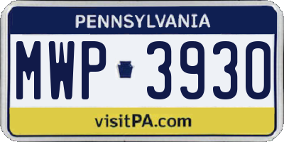 PA license plate MWP3930