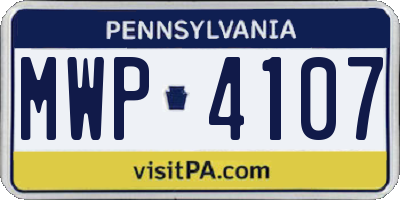 PA license plate MWP4107