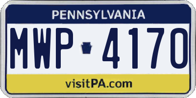 PA license plate MWP4170