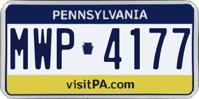 PA license plate MWP4177