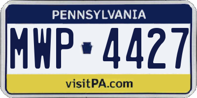 PA license plate MWP4427