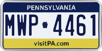 PA license plate MWP4461