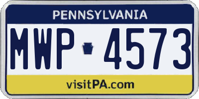PA license plate MWP4573