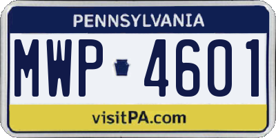PA license plate MWP4601