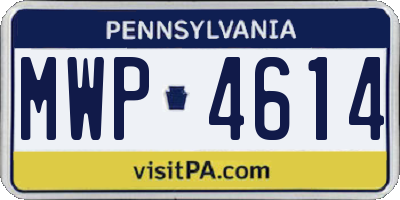 PA license plate MWP4614