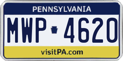 PA license plate MWP4620