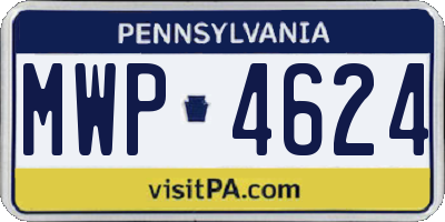 PA license plate MWP4624