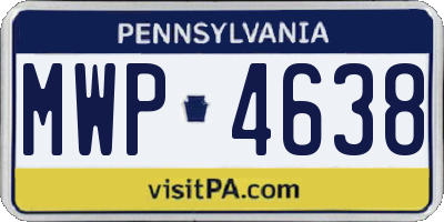 PA license plate MWP4638