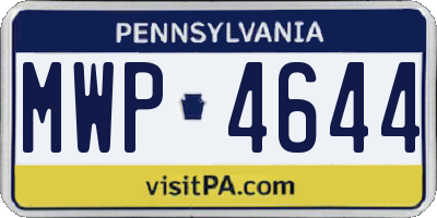 PA license plate MWP4644