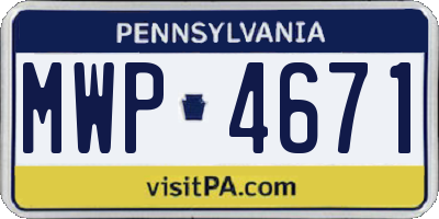PA license plate MWP4671