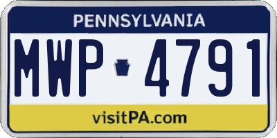 PA license plate MWP4791