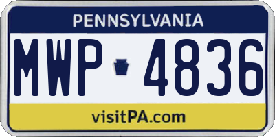 PA license plate MWP4836