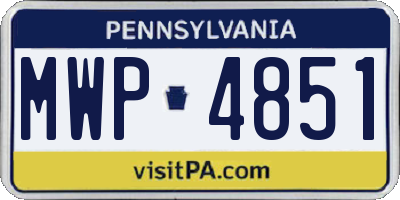 PA license plate MWP4851