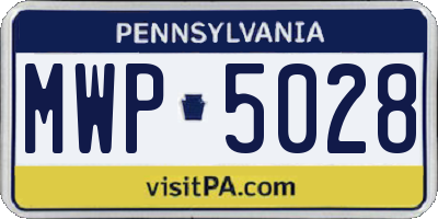 PA license plate MWP5028