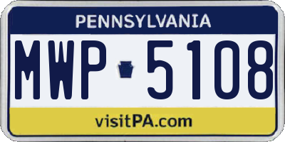 PA license plate MWP5108