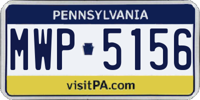 PA license plate MWP5156