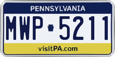 PA license plate MWP5211