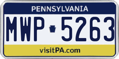 PA license plate MWP5263