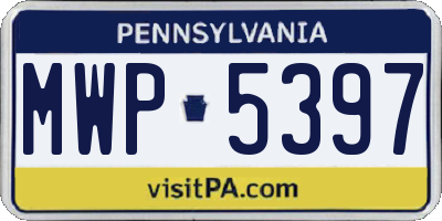 PA license plate MWP5397