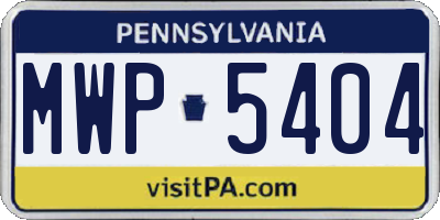PA license plate MWP5404