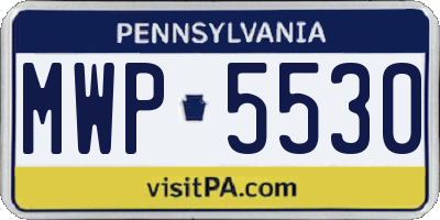 PA license plate MWP5530