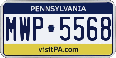 PA license plate MWP5568