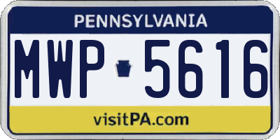 PA license plate MWP5616