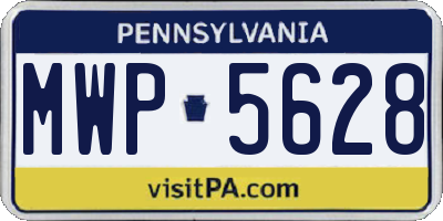 PA license plate MWP5628