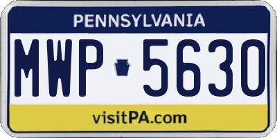 PA license plate MWP5630