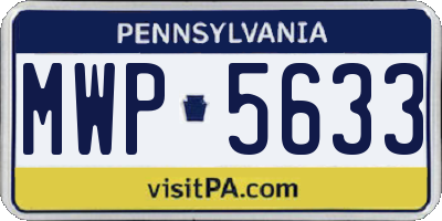PA license plate MWP5633