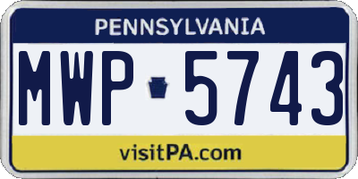 PA license plate MWP5743