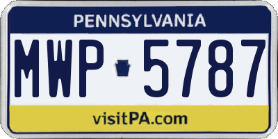 PA license plate MWP5787