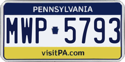 PA license plate MWP5793