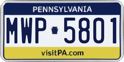 PA license plate MWP5801