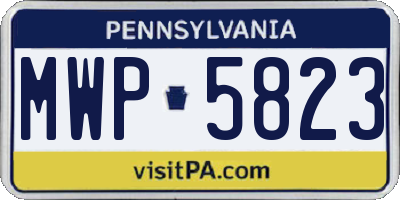 PA license plate MWP5823