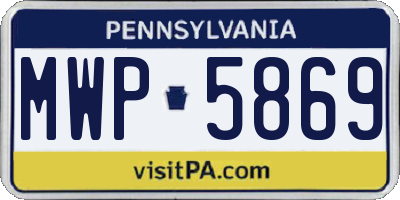 PA license plate MWP5869