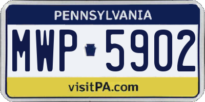 PA license plate MWP5902
