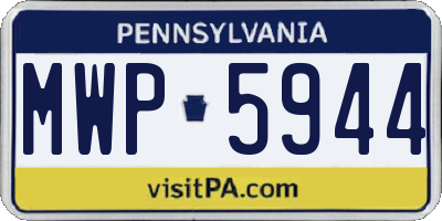 PA license plate MWP5944