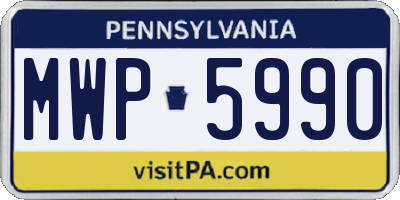 PA license plate MWP5990