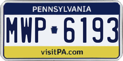 PA license plate MWP6193