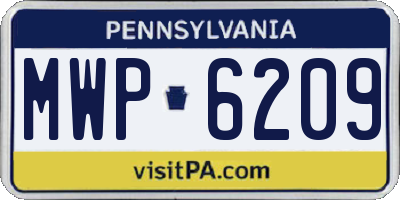 PA license plate MWP6209