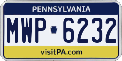 PA license plate MWP6232