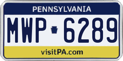 PA license plate MWP6289